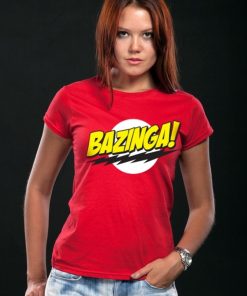 Kvinna Shirtstore | Bazinga Super Logo Girly Tee Red