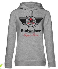 Kvinna Shirtstore | Budweiser Vintage Eagle Girls Hoodie Heather-Grey