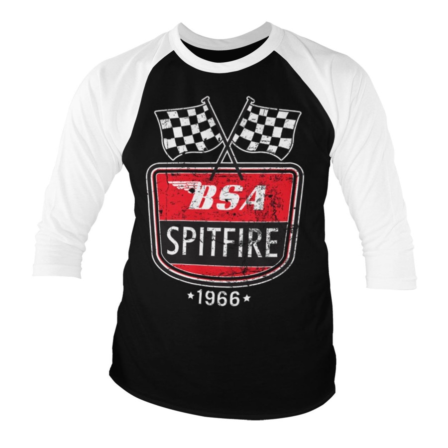 Mann Shirtstore | Bsa Spitfire 1966 Baseball 3/4 Sleeve Tee White-Black
