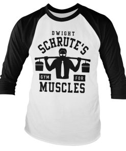 Mann Shirtstore | Dwight Schrute'S Gym Baseball Long Sleeve Tee Whiteblack