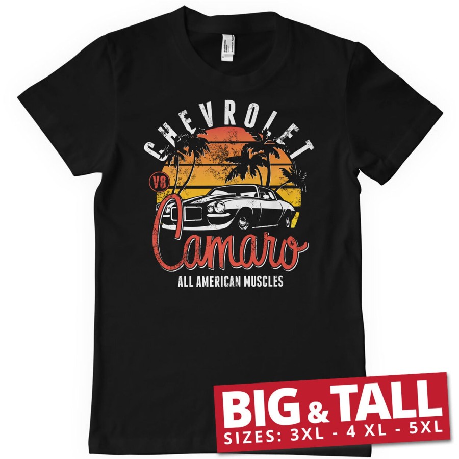 Mann Shirtstore | Chevrolet Camaro Sunset Big & Tall T-Shirt Black