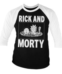 Mann Shirtstore | Rick And Morty Baseball 3/4 Sleeve Tee Whiteblack