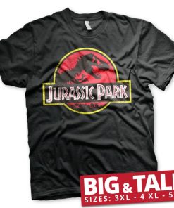Mann Shirtstore | Jurassic Park Distressed Logo Big & Tall T-Shirt Black