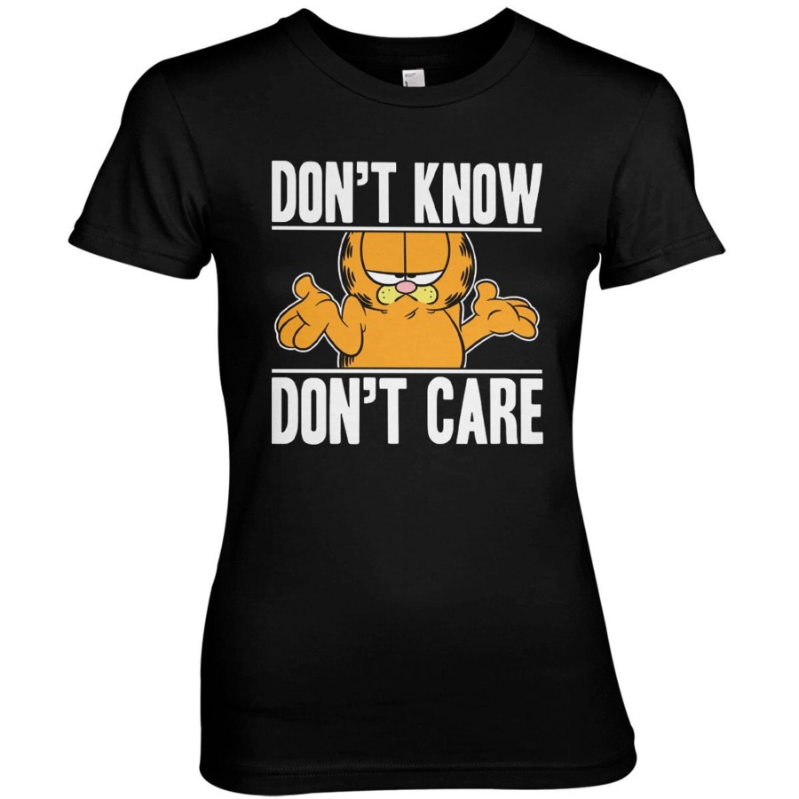 Kvinna Shirtstore | Garfield Don'T Know - Don'T Care Girly Tee Black