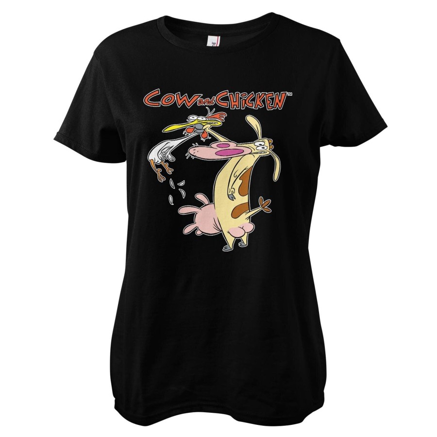 Kvinna Shirtstore | Cow And Chicken Girly Tee Black