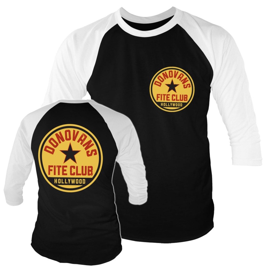 Mann Shirtstore | Donovans Fite Club Baseball 3/4 Sleeve Tee White-Black