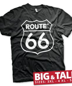 Mann Shirtstore | Route 66 Logo Big & Tall T-Shirt Black