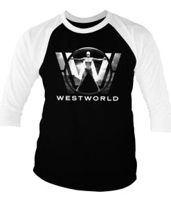 Mann Shirtstore | Westworld Poster Baseball 3/4 Sleeve Tee White-Black