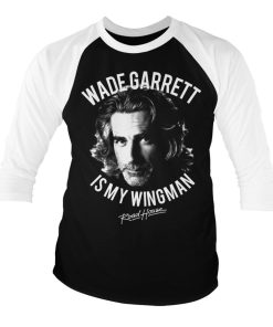 Mann Shirtstore | Wade Garrett Is My Wingman Baseball 3/4 Sleeve Tee Whiteblack