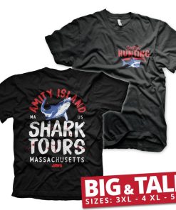 Mann Shirtstore | Amity Island Shark Tours Big & Tall T-Shirt Black
