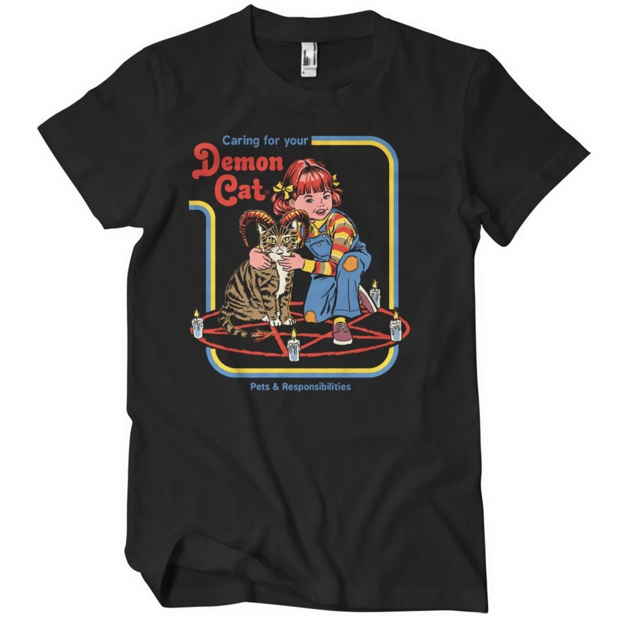 Mann Shirtstore | Caring For Your Demon Cat T-Shirt Black