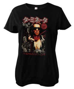 Kvinna Shirtstore | The Terminator Japanese Poster Girly Tee Black