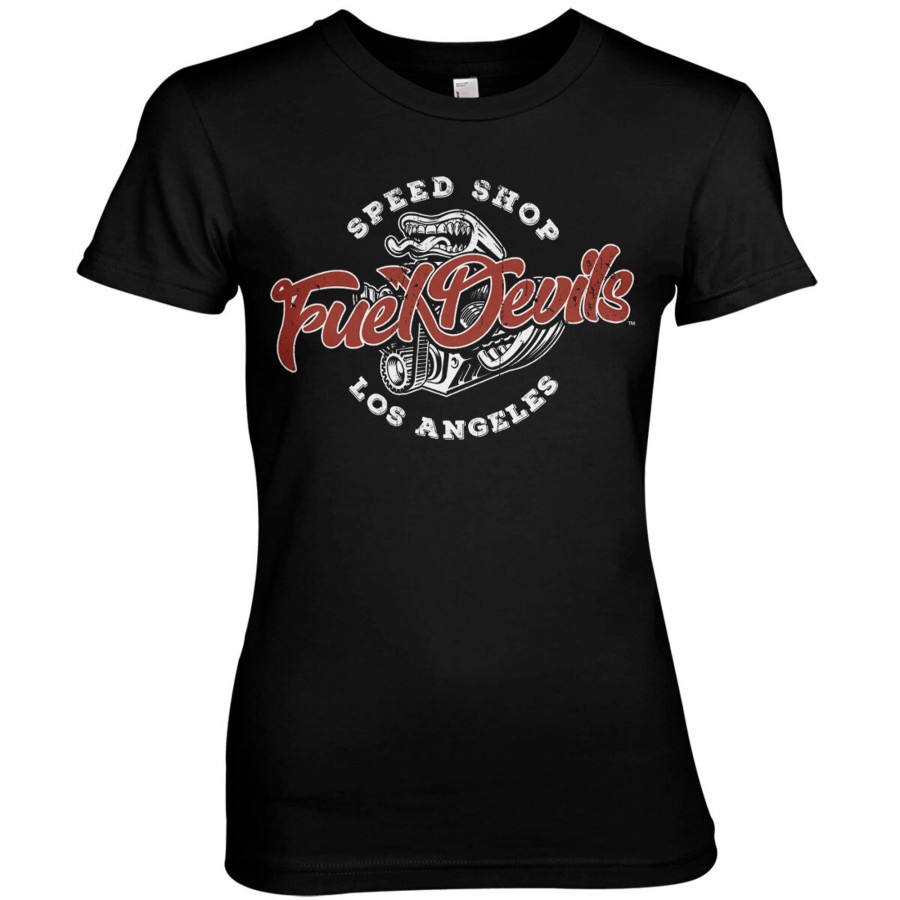 Kvinna Shirtstore | Fuel Devils Speed Shop Girly Tee Black