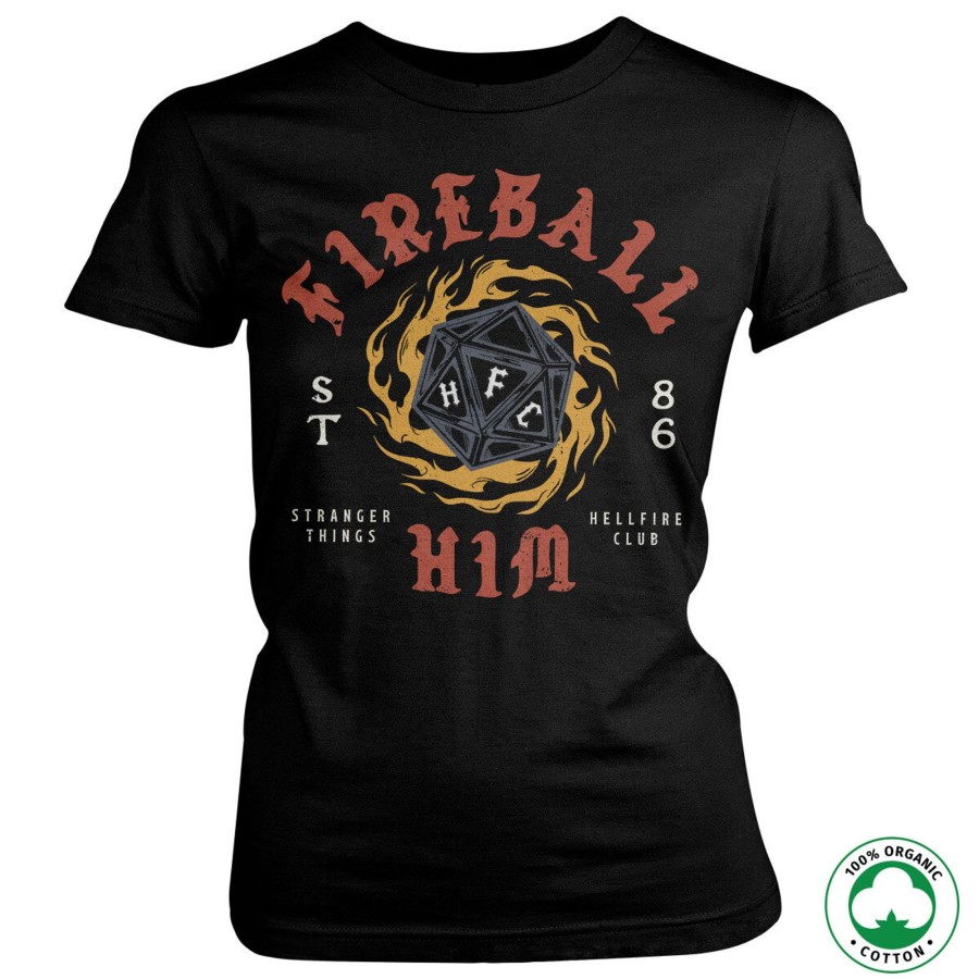 Kvinna Shirtstore | Fireball Him Organic Girly Tee Black