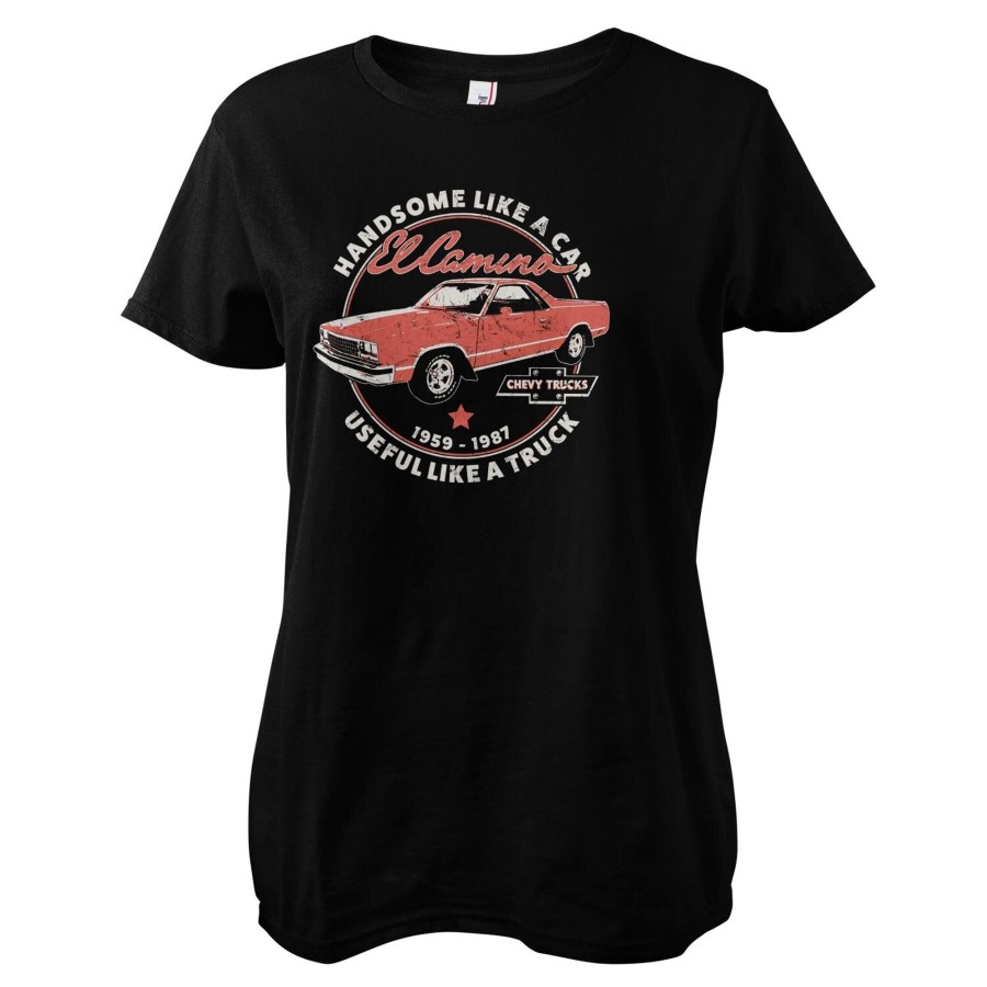 Kvinna Shirtstore | El Camino - Handsome Like A Car Girly Tee Black