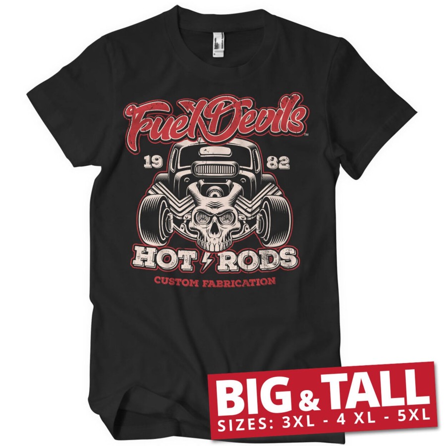 Mann Shirtstore | Fuel Devils Hot Rod Fabrication Big & Tall T-Shirt Black