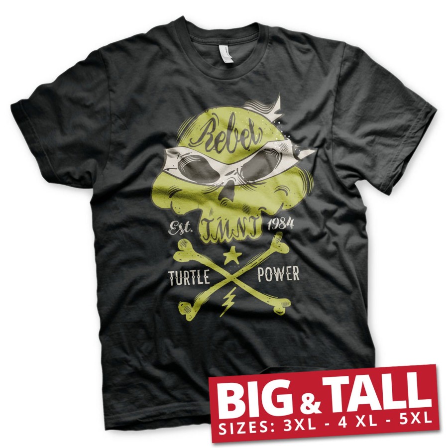 Mann Shirtstore | Tmnt - Rebel Turtle Power Big & Tall T-Shirt Black