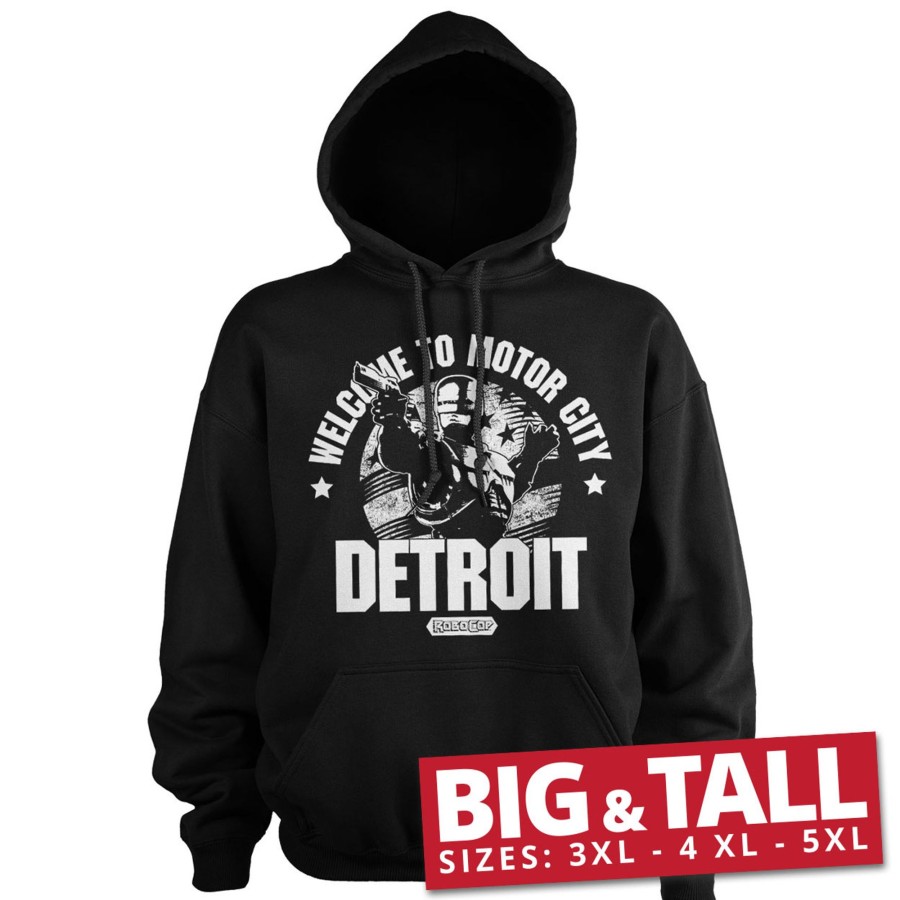 Mann Shirtstore | Robocop - Welcome To Motor City Big & Tall Hoodie Black
