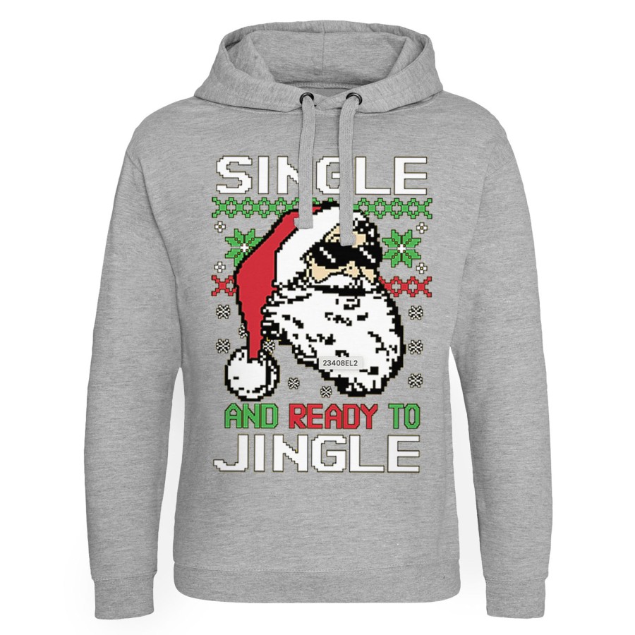 Mann Shirtstore | Single And Ready To Jingle Epic Hoodie Heather-Grey