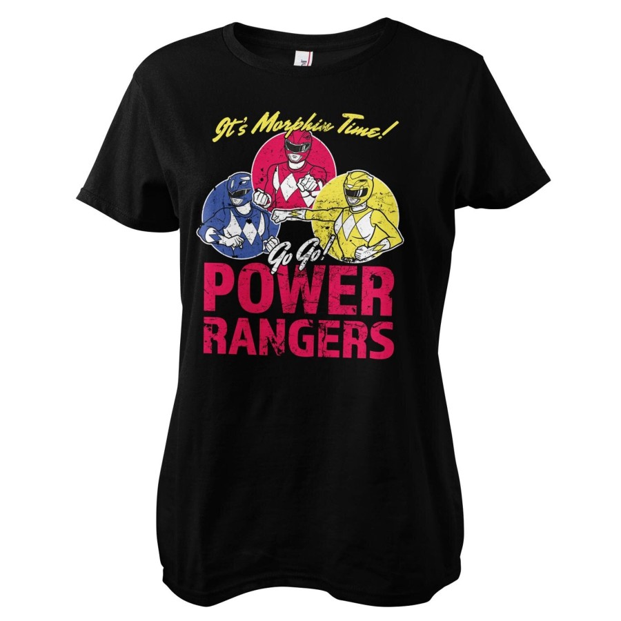 Kvinna Shirtstore | Power Rangers - It'S Morphin Time Girly Tee Black