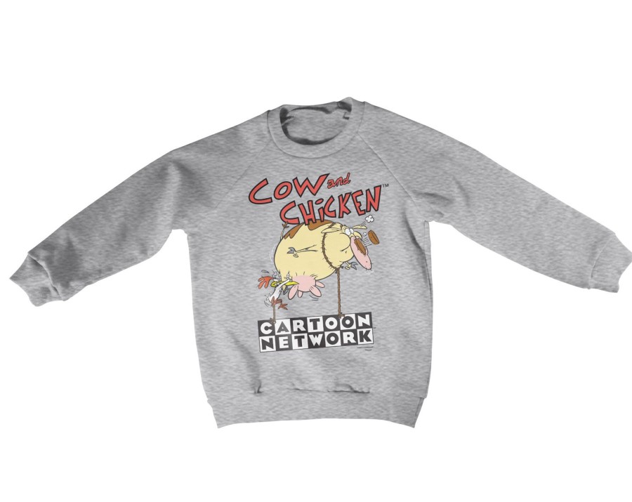 Barn Shirtstore | Cow And Chicken Balloon Kids Sweatshirt Heathergrey