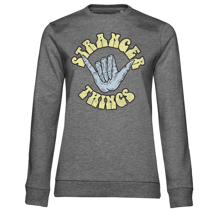 Kvinna Shirtstore | Stranger Things - Dude Girly Sweatshirt Mediumheathergrey