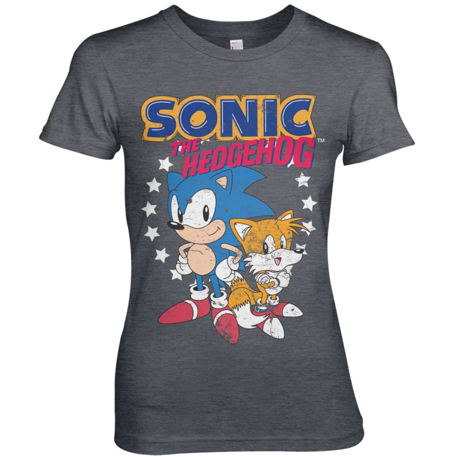Kvinna Shirtstore | Sonic The Hedgehog - Sonic & Tails Girly Tee