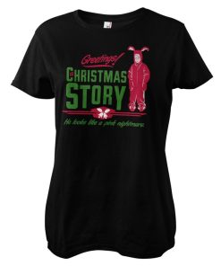 Kvinna Shirtstore | A Christmas Story - Pink Nightmare Girly Tee Black