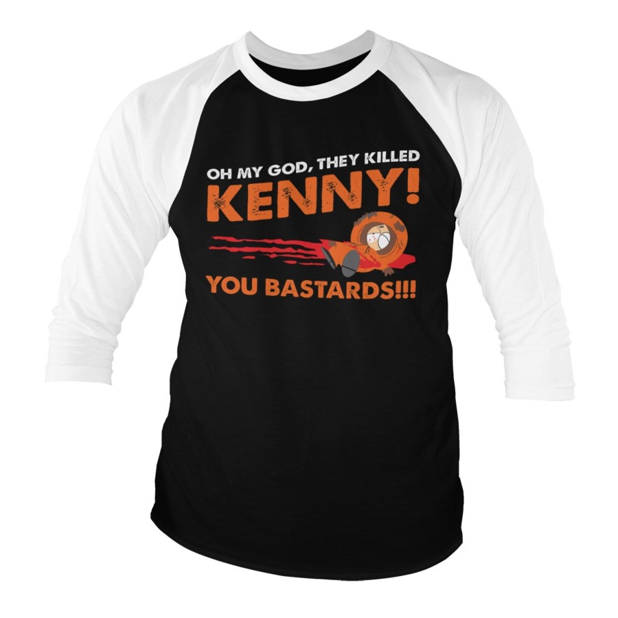 Mann Shirtstore | South Park - The Killed Kenny Baseball 3/4 Sleeve Tee White-Black