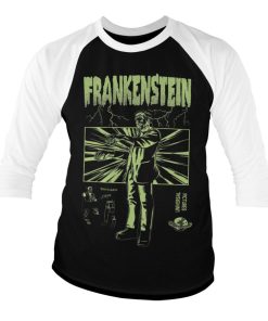 Mann Shirtstore | Frankenstein Retro Baseball 3/4 Sleeve Tee Whiteblack
