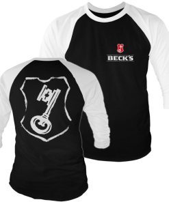Mann Shirtstore | Beck'S Shield Baseball 3/4 Sleeve Tee White-Black