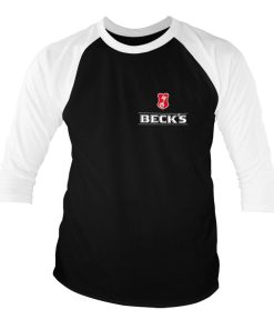 Mann Shirtstore | Beck'S Shield Baseball 3/4 Sleeve Tee White-Black