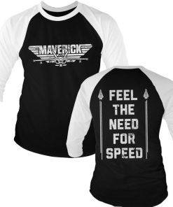 Mann Shirtstore | Top Gun Maverick - Need For Speed Baseball 3/4 Sleeve Tee Whiteblack