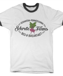 Mann Shirtstore | Schrute Farms - Bed & Breakfast Ringer Tee Whiteblack