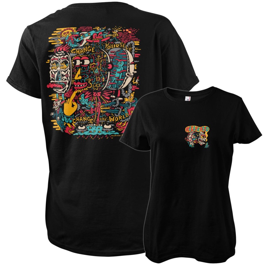 Kvinna Shirtstore | Killer Acid - Change Yourself Girly Tee Black