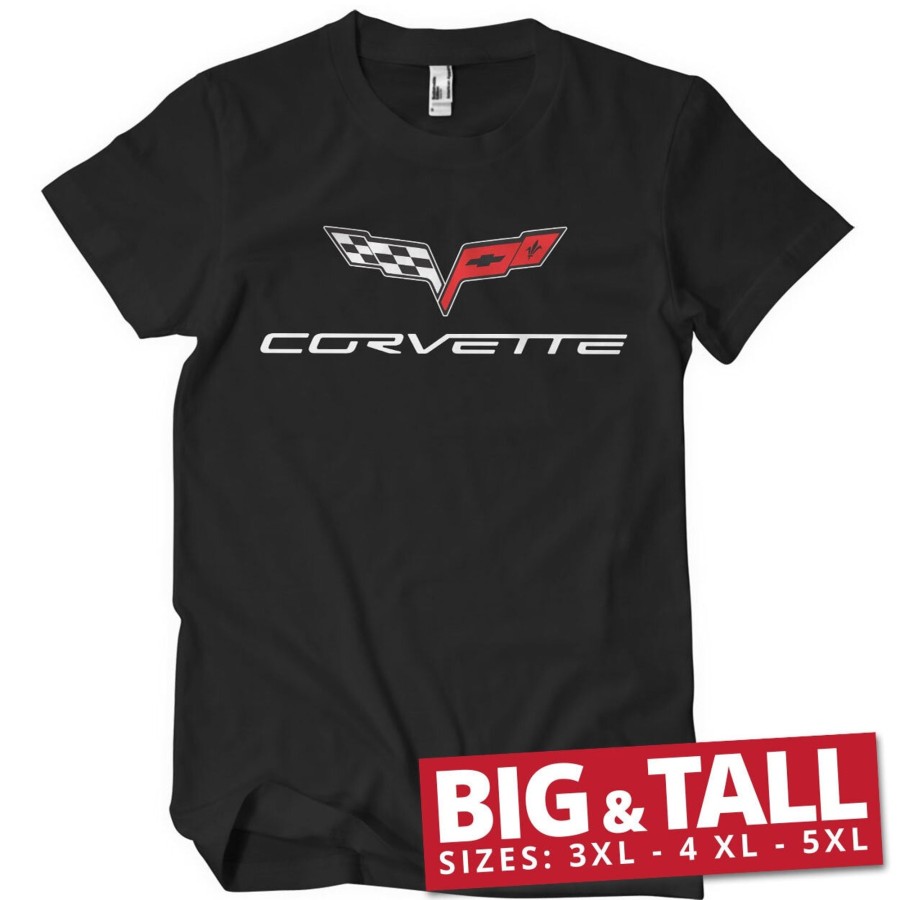 Mann Shirtstore | Corvette C6 Logo Big & Tall T-Shirt Black