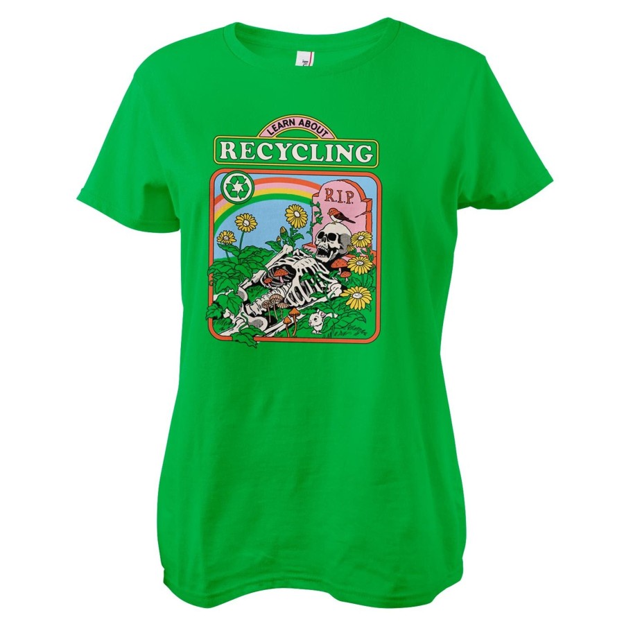 Kvinna Shirtstore | Learn About Recycling Girly Tee Green