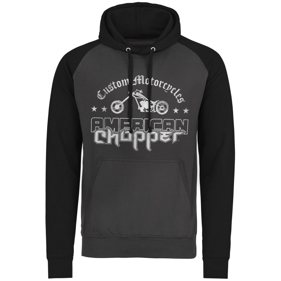Mann Shirtstore | American Chopper Washed Logo Baseball Hoodie Darkgrey-Black