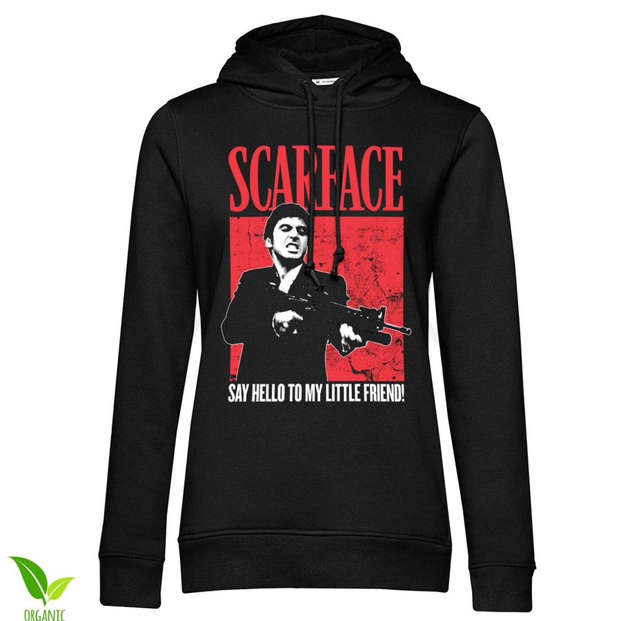 Kvinna Shirtstore | Say Hello To My Little Friend Girls Hoodie Black