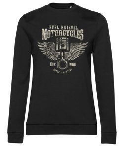 Kvinna Shirtstore | Evel Knievel Motorcycles Girly Sweatshirt Black