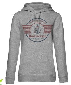 Kvinna Shirtstore | Budweiser Bear & Claw Girls Hoodie Heather-Grey