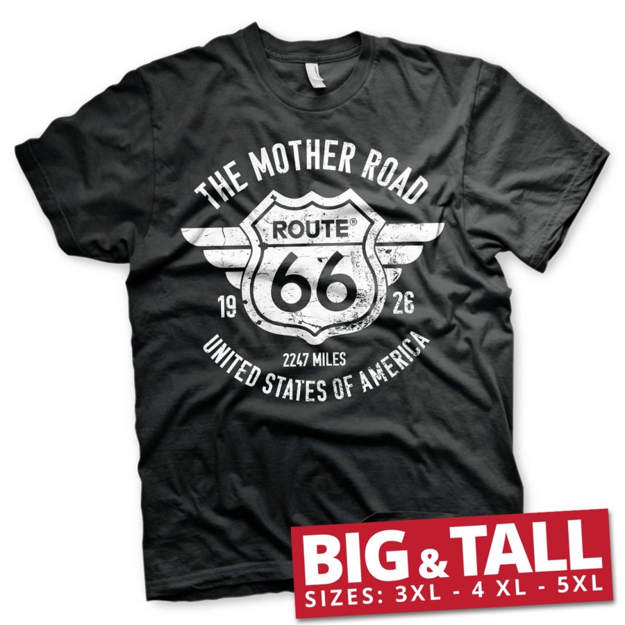 Mann Shirtstore | Route 66 - The Mother Road Big & Tall T-Shirt Black
