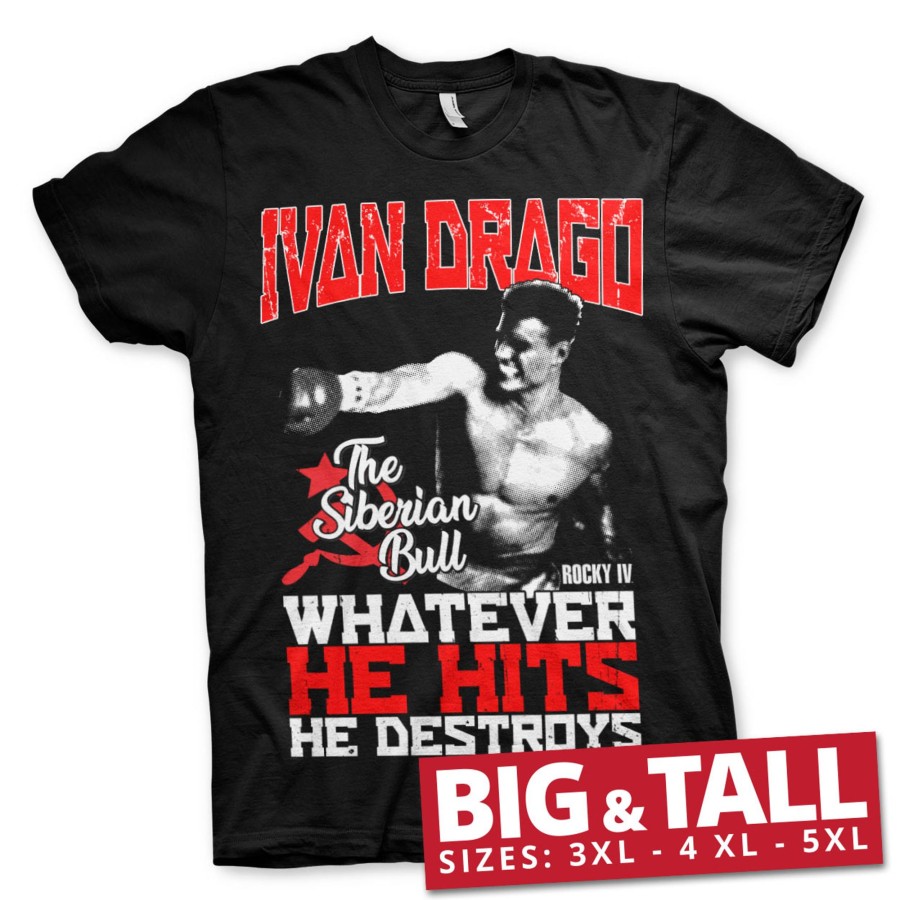 Mann Shirtstore | Ivan Drago - The Siberian Bull Big & Tall T-Shirt Black