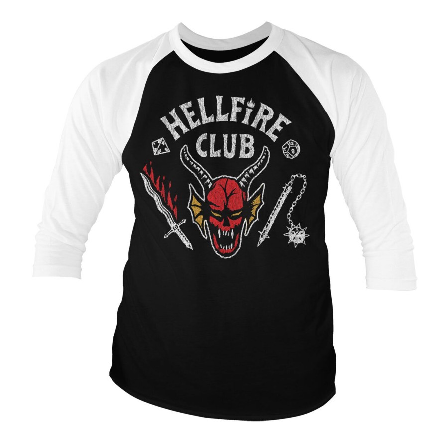 Mann Shirtstore | Hellfire Club Baseball 3/4 Sleeve Tee Whiteblack