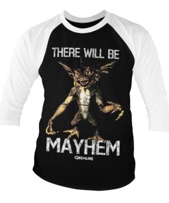 Mann Shirtstore | There Will Be Mayhem Baseball 3/4 Sleeve Tee White-Black