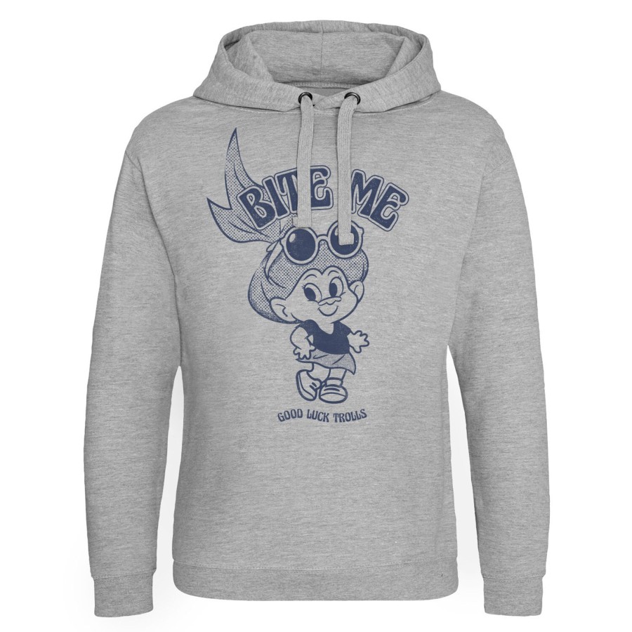 Mann Shirtstore | Good Luck Trolls - Bite Me Epic Hoodie Heathergrey