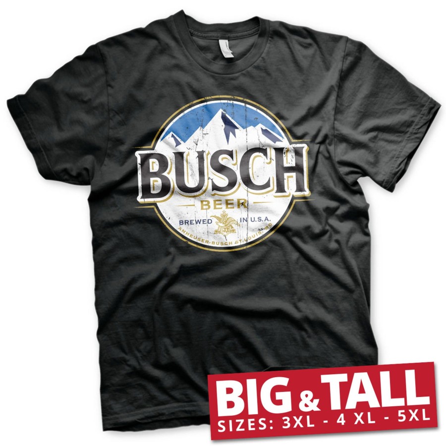 Mann Shirtstore | Busch Beer Vintage Label Big & Tall T-Shirt Black
