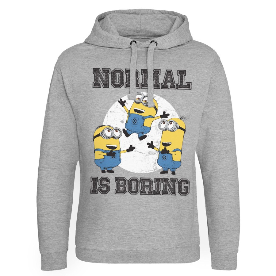Mann Shirtstore | Minions - Normal Life Is Boring Epic Hoodie Heather-Grey