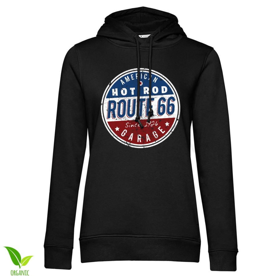 Kvinna Shirtstore | Route 66 - Hot Rod Garage Girls Hoodie