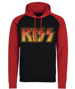 Mann Shirtstore | Kiss Distressed Logotype Baseball Hoodie